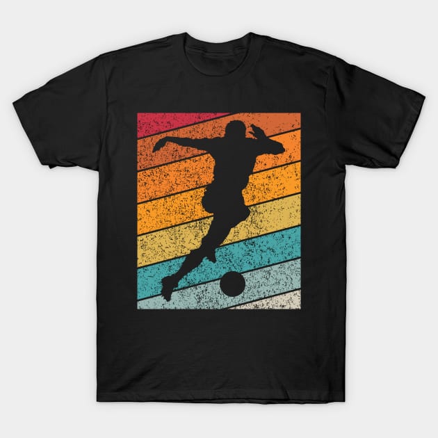 Male Soccer Football Outdoor Sports Retro Sunset Design T-Shirt by Up 4 Tee